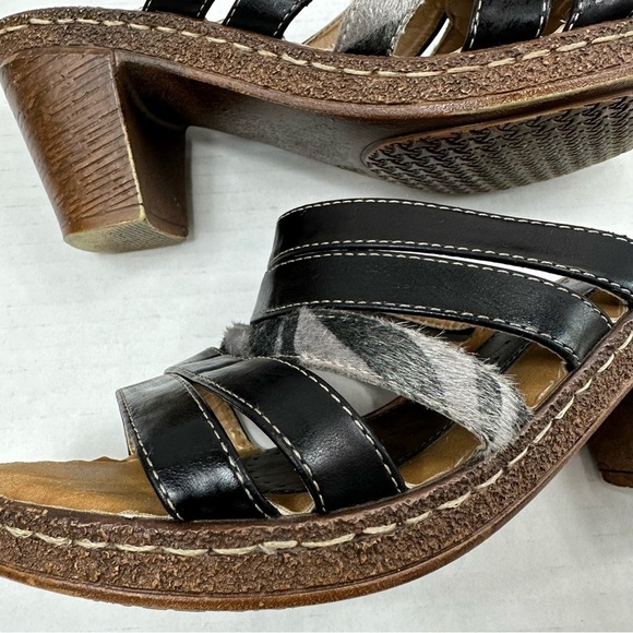 BF Betani Lightweight Black Strappy Block Heel Mules Sandals, 7.5 - Picture 2 of 13